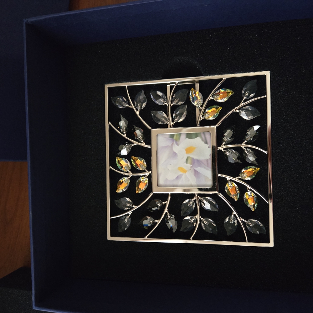 NIB Swarovski Elegant Floral Crystal Frame